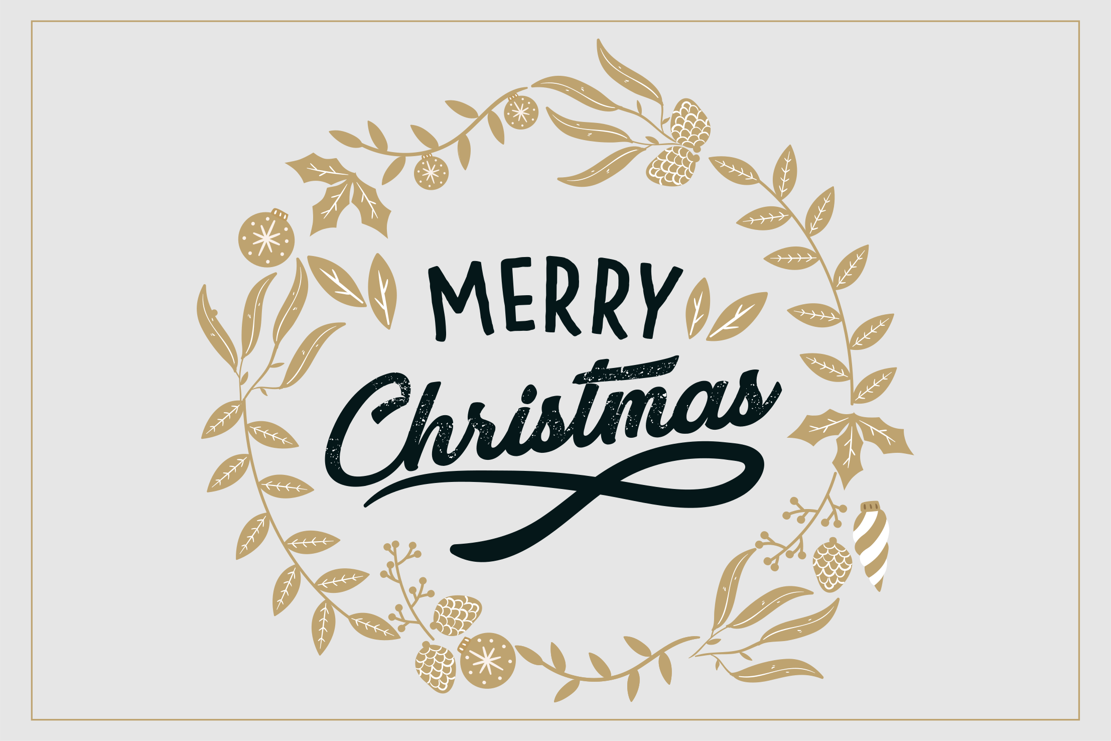 Joyful golden salutation Christmas vinyl rug - TenStickers