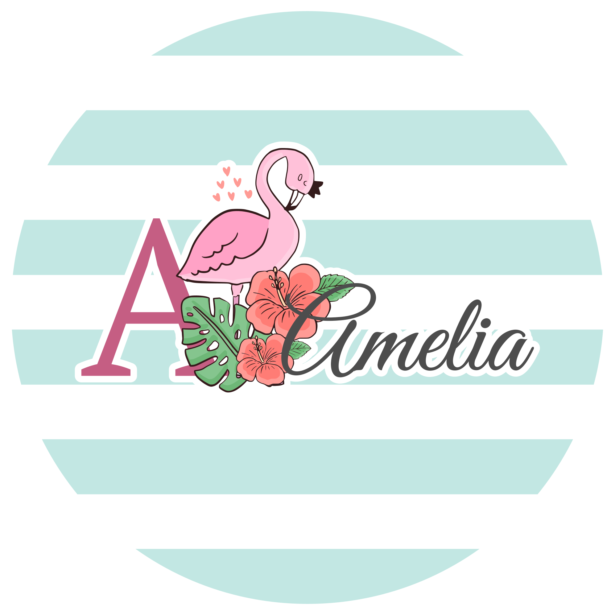 Flamingo Decor custom vinyl rug - TenStickers