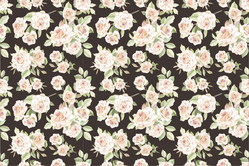 Floral vinyl rug in rose floral pattern - TenStickers