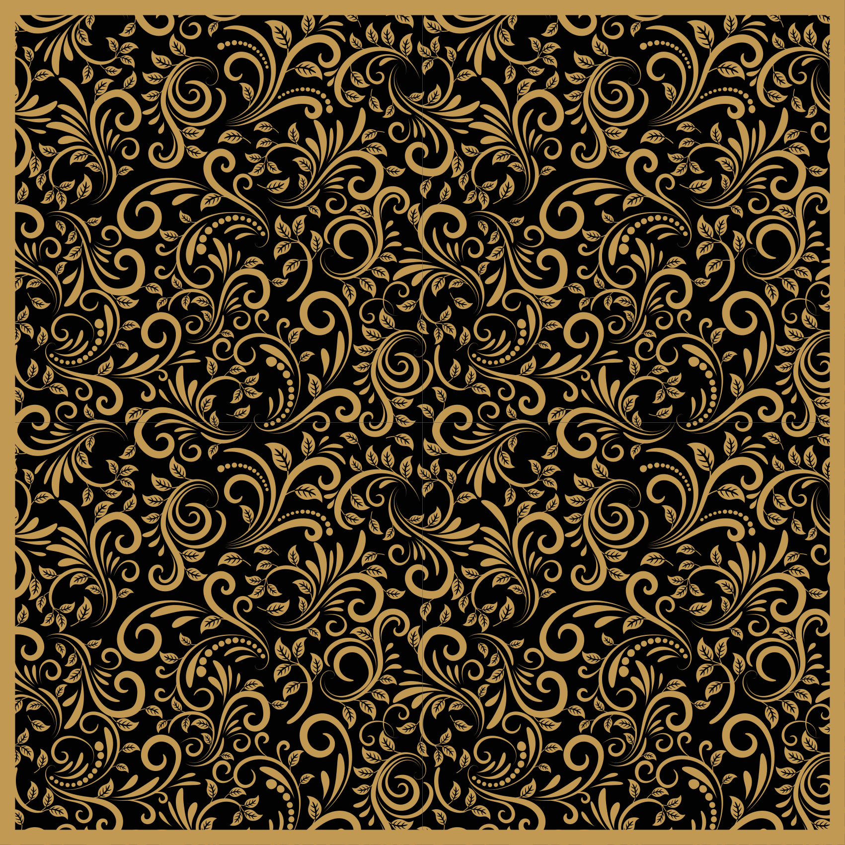 Elegant swirls pattern floral vinyl rug - TenStickers
