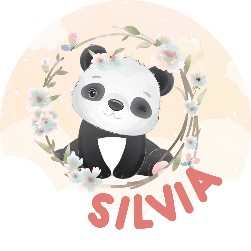 Custom vinyl rug with cute panda design - TenStickers