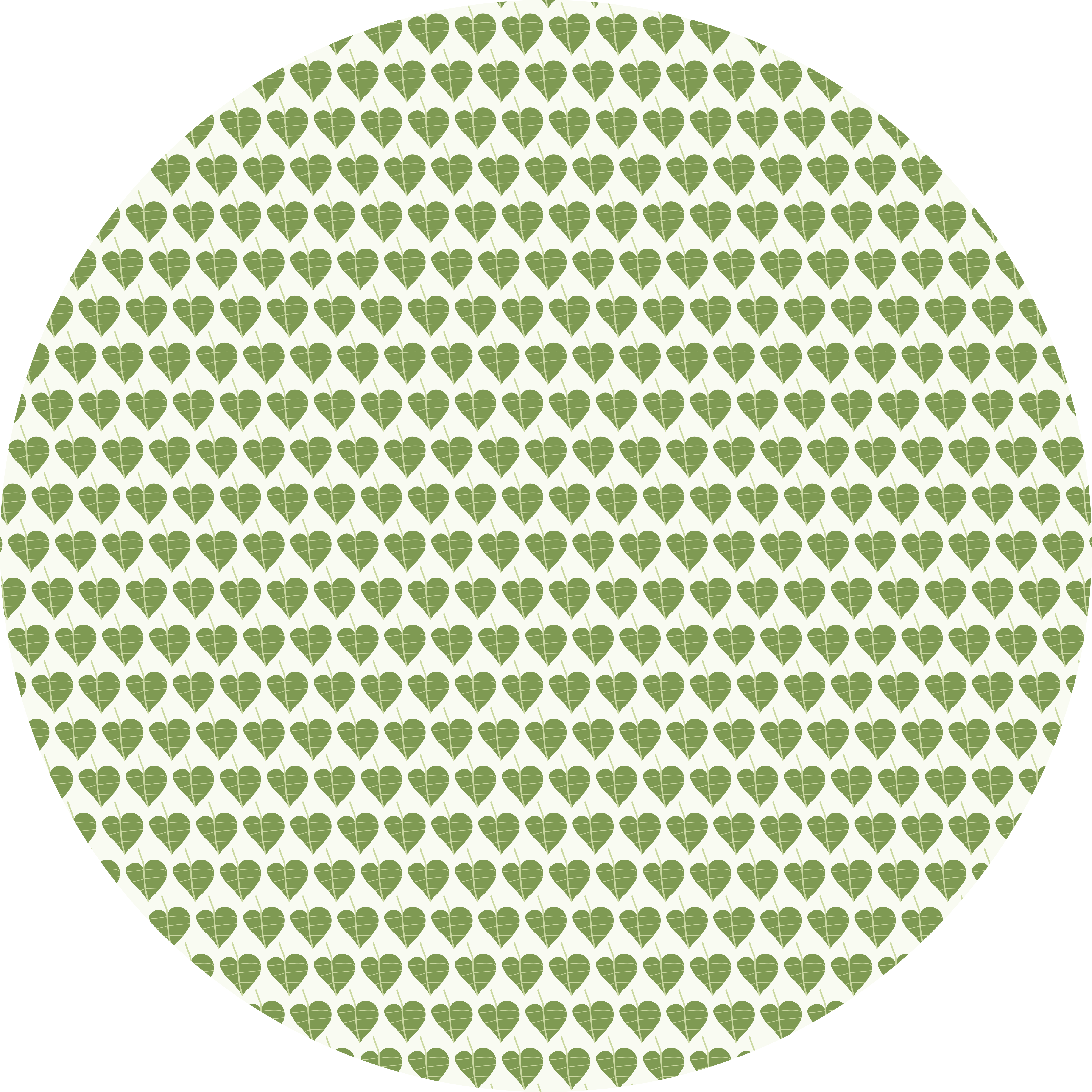 Leafy Heart Pattern circular vinyl rug - TenStickers