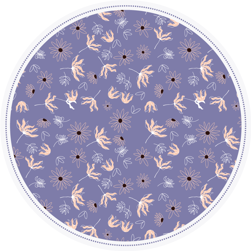 Floral vinyl rug in floral purple pattern - TenStickers