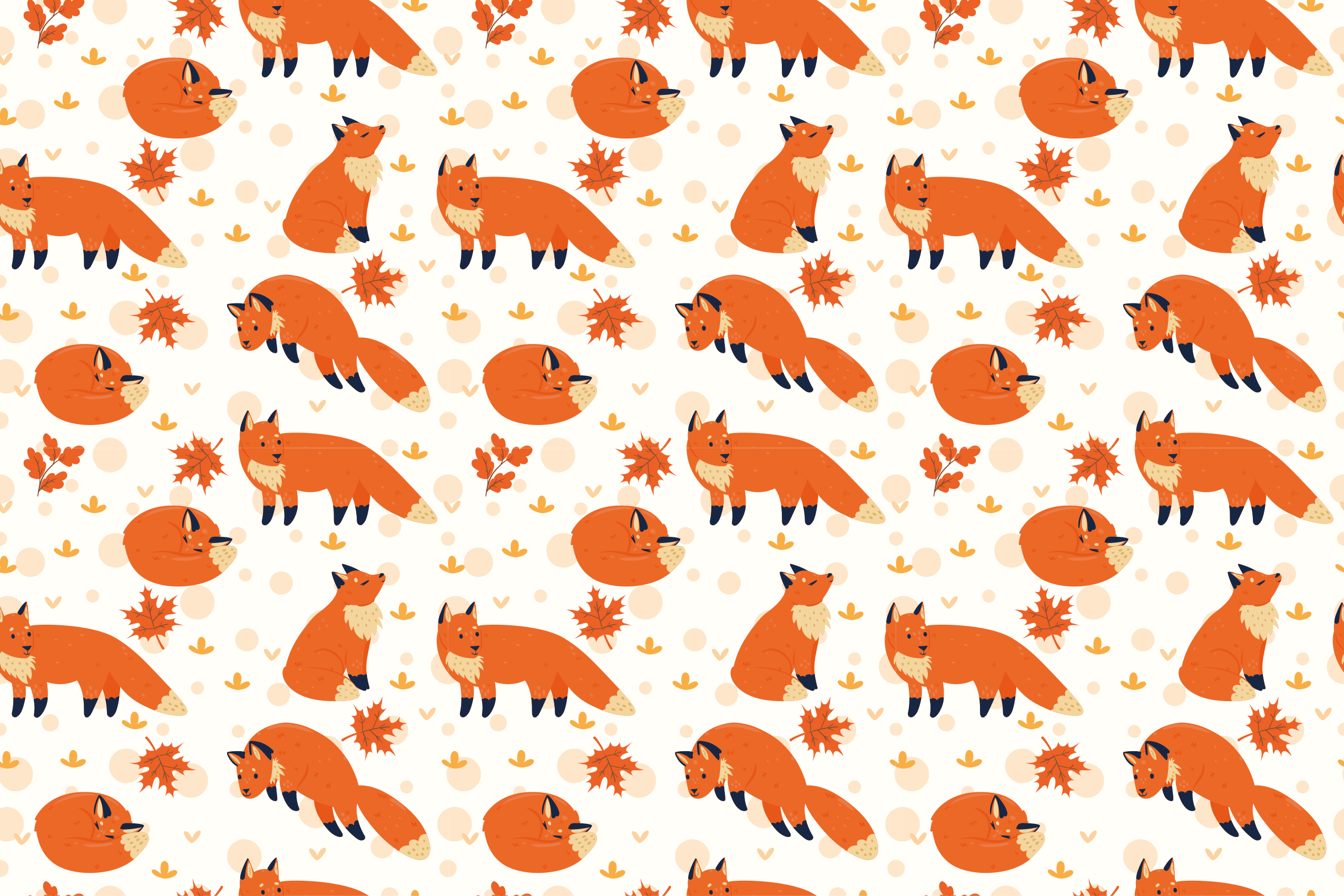 Adorable Fox Patterns nursery vinyl rug - TenStickers