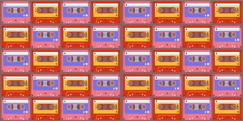 Retro cassette tapes vintage vinyl rug - TenStickers