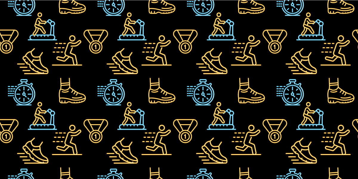 Fitness icons pattern teen vinyl rug - TenStickers