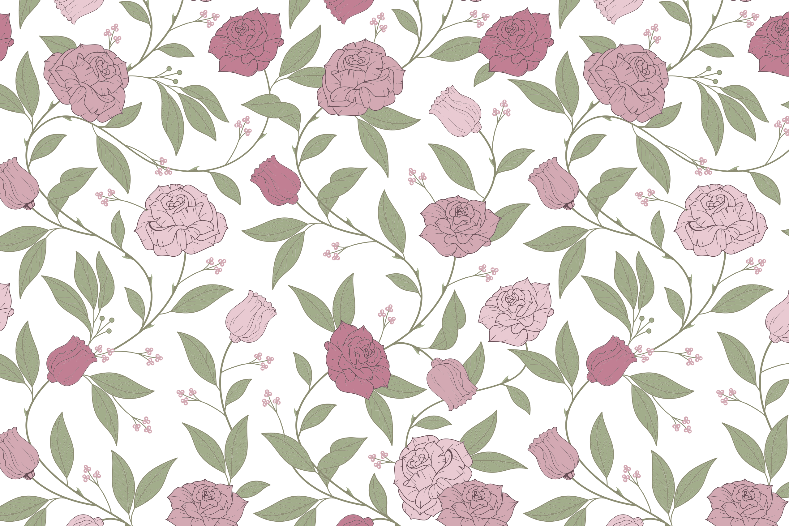 Elegant garden pattern floral vinyl rug - TenStickers