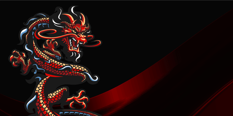 Dragon Illustration teen vinyl rug - TenStickers