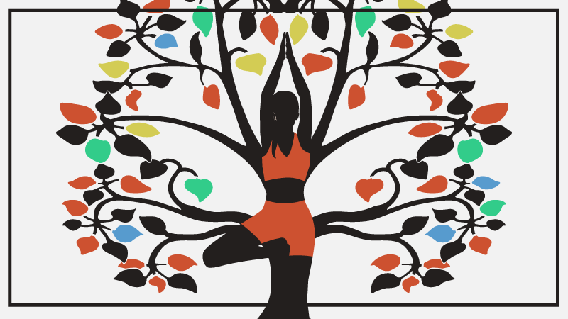 Woman tree nature vinyl rug - TenStickers