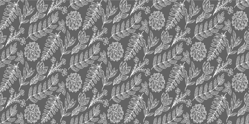 Floral vinyl rug with floral foliage design - TenStickers