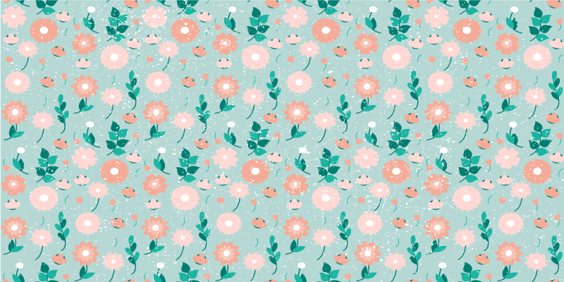 Floral Spring Pattern floral vinyl rug - TenStickers