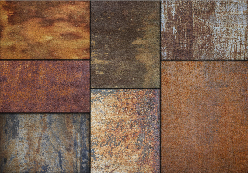 Blocks of industrial concrete modern rug - TenStickers