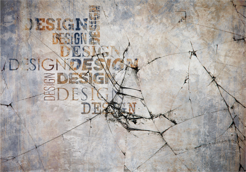 Cracked Stone Typography Effect Rug - TenStickers