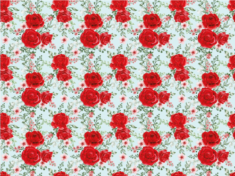 Red Floral Elegance flower rug - TenStickers