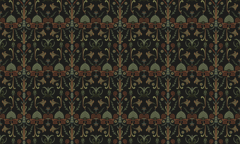 Ornate botanical patterns Vintage style rug - TenStickers