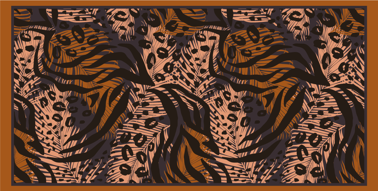 Exotic Jungle Motif animal print vinyl rug - TenStickers