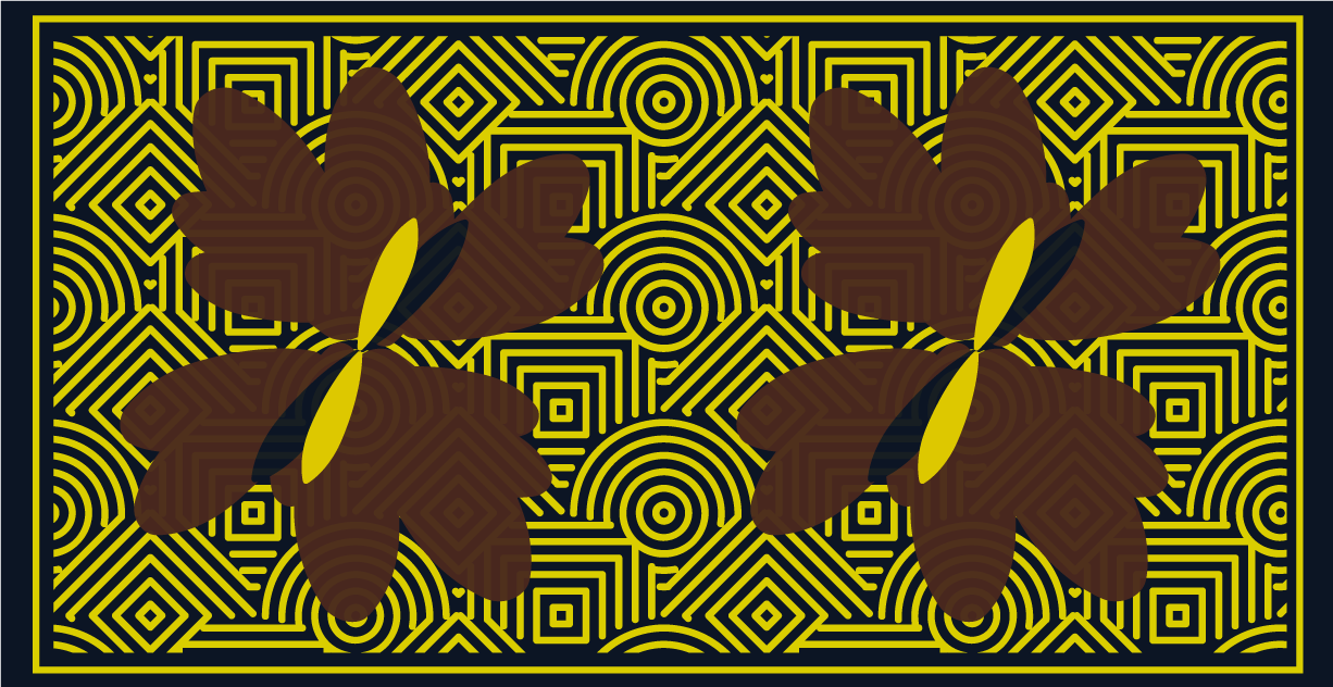 Geometric Floral Divergence geometric vinyl rug - TenStickers