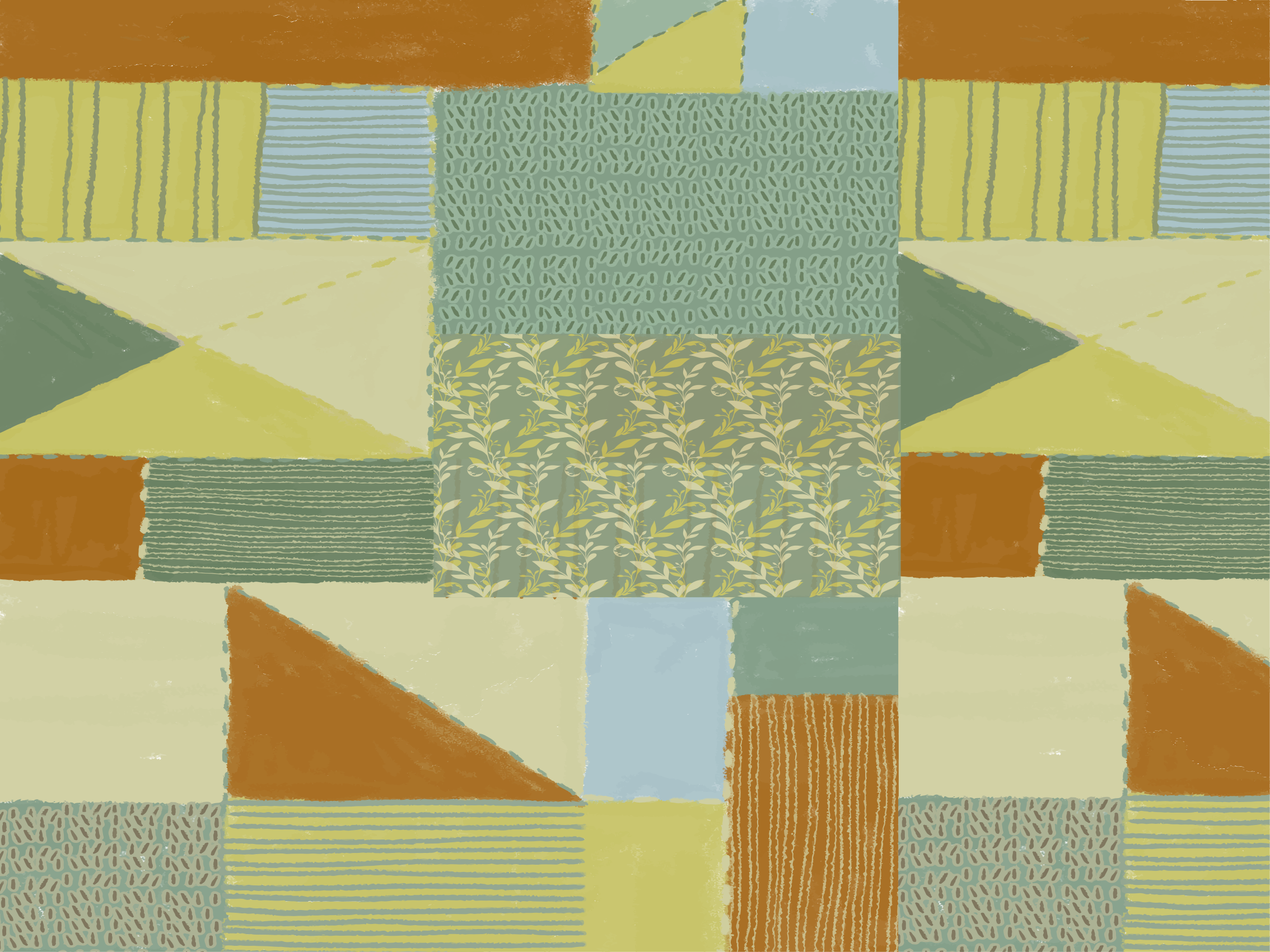 Patchwork tapestry geometric vinyl rug - TenStickers