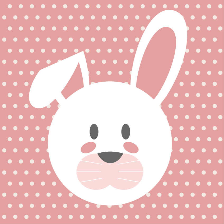 Polka dot bunny children's vinyl rug - TenStickers