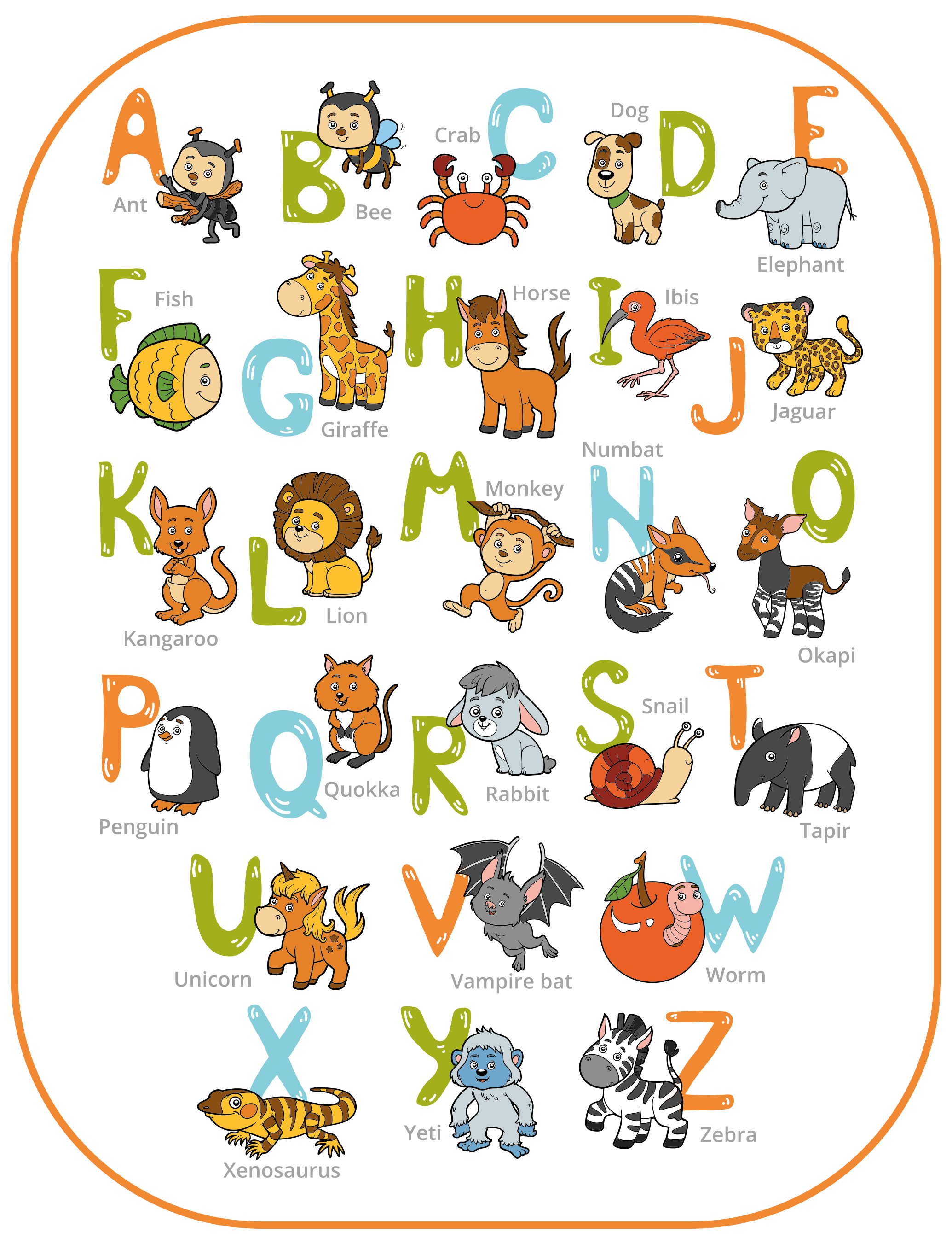 Alphabet Animal Educational abc carpet - TenStickers