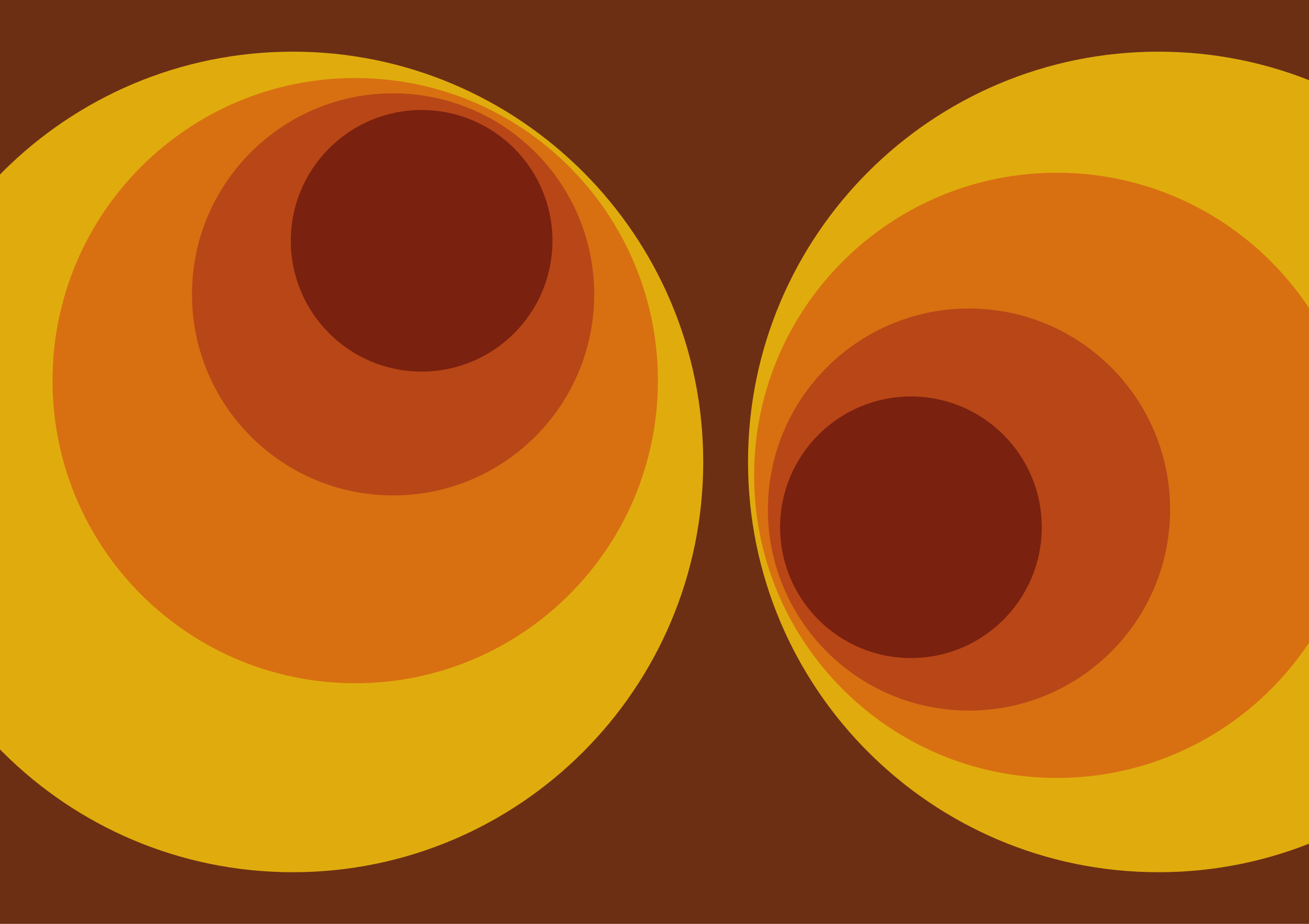 70s circular orange patterns vintage rug - TenStickers