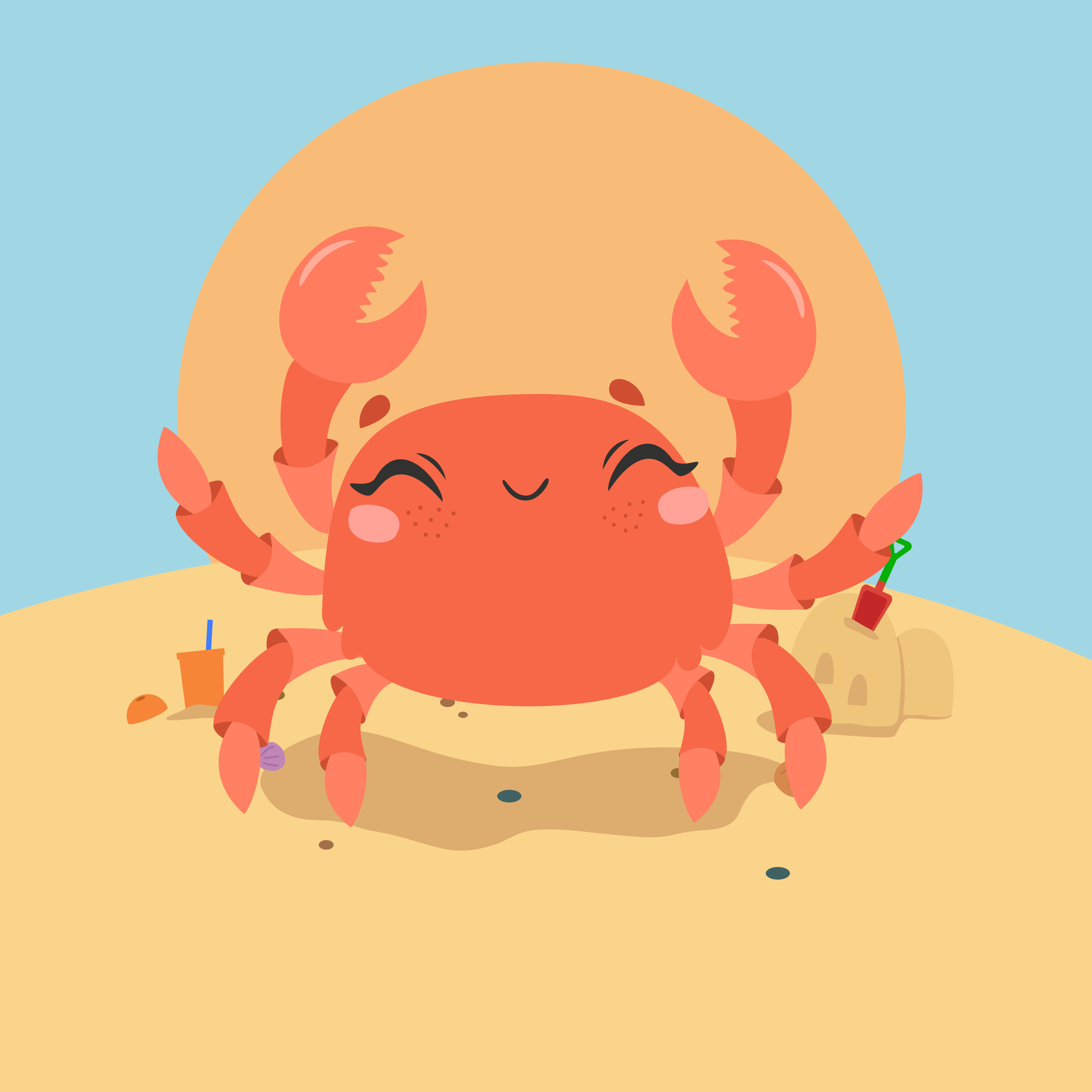 Cheerful Cartoon Crab playroom carpet - TenStickers