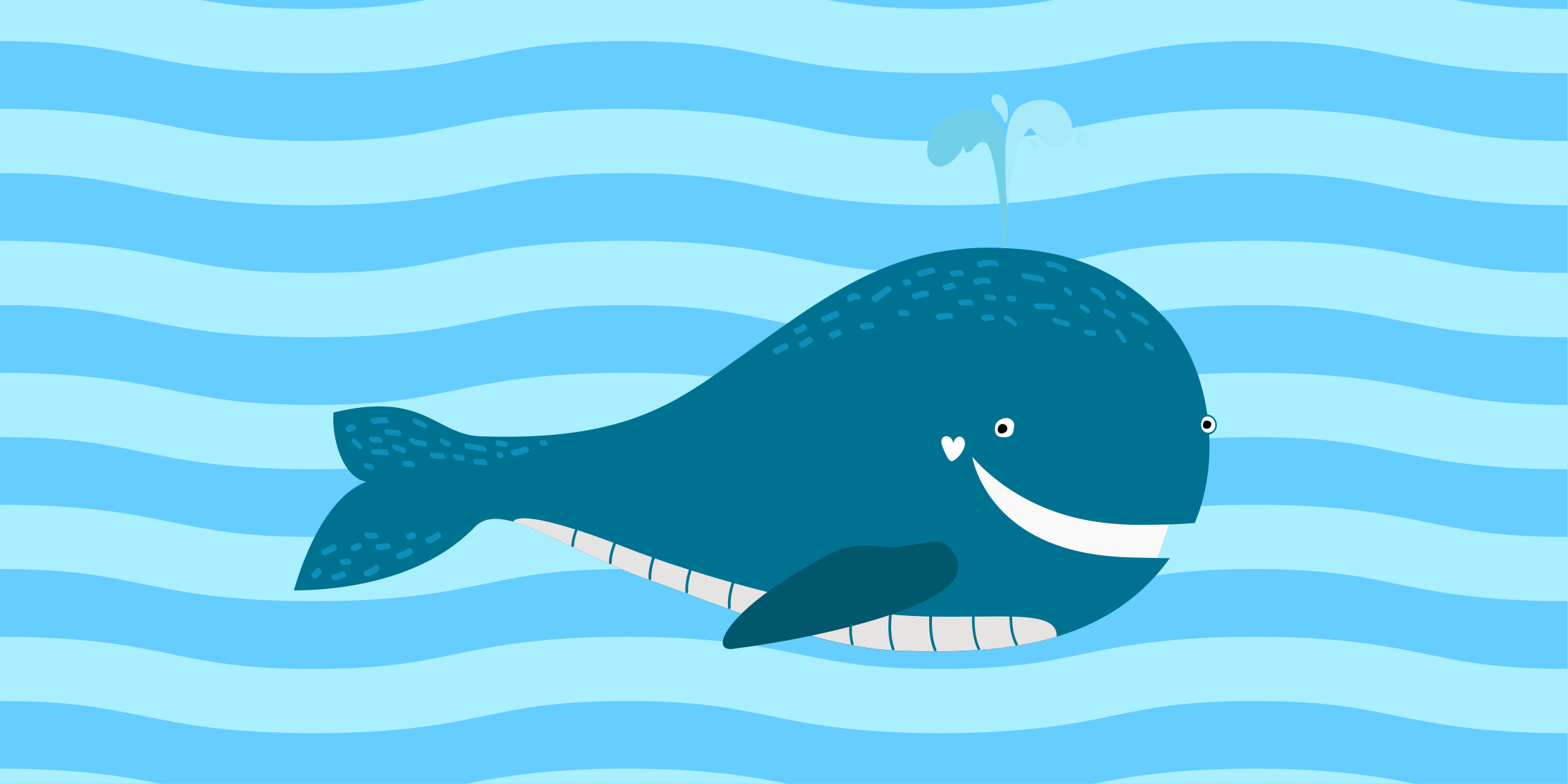 Smiling whale illustration playroom vinyl rug - TenStickers