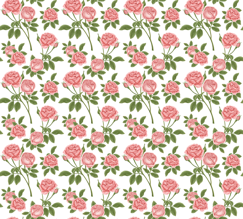 Botanical Rose Pattern floral rug - TenStickers