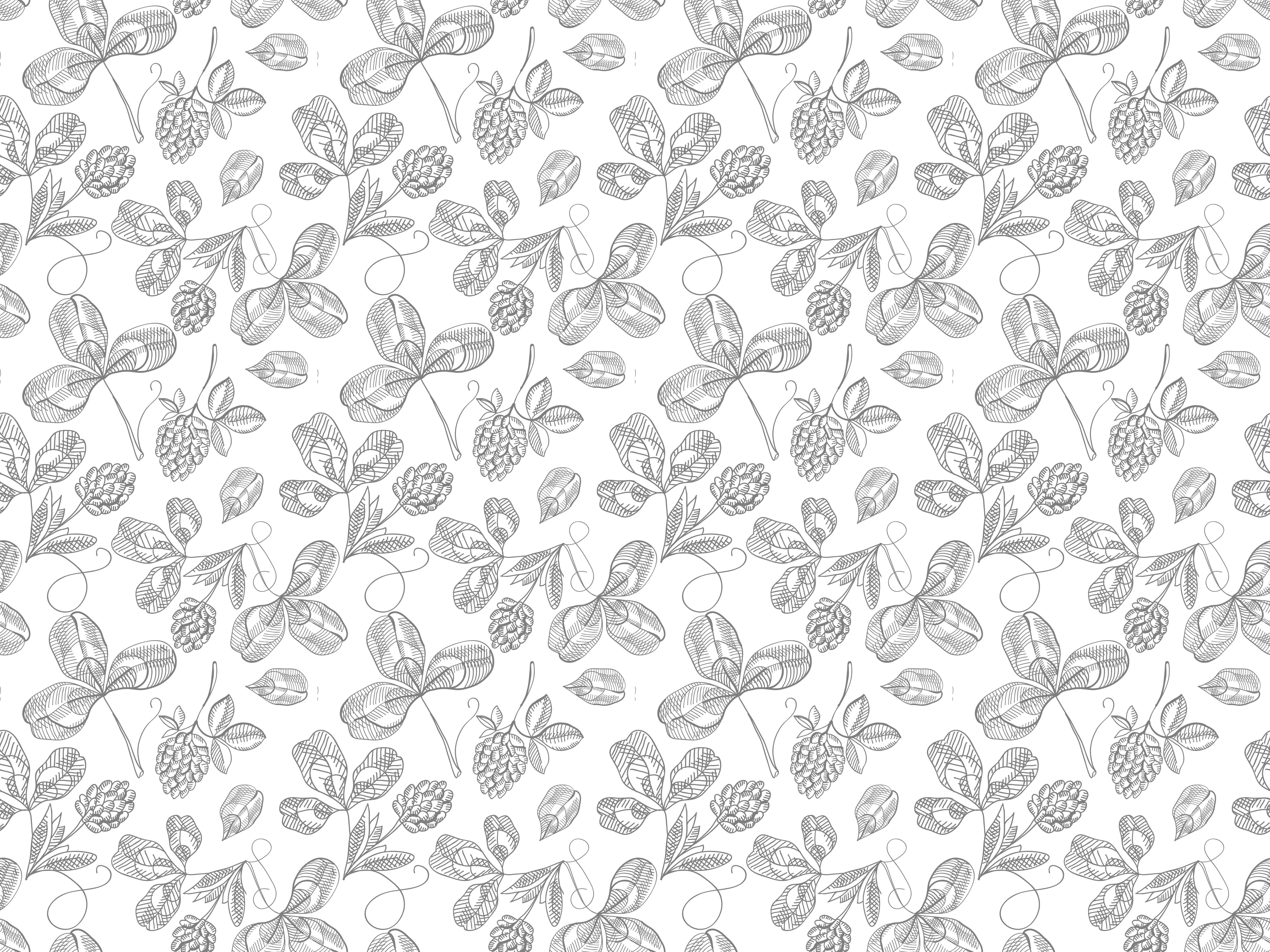 Botanical line art floral vinyl rug - TenStickers