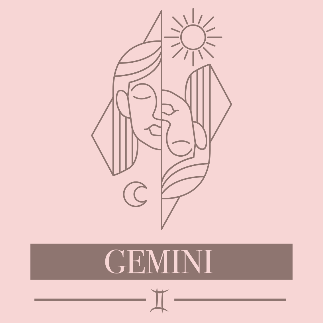 Gemini themed design modern vinyl rug - TenStickers