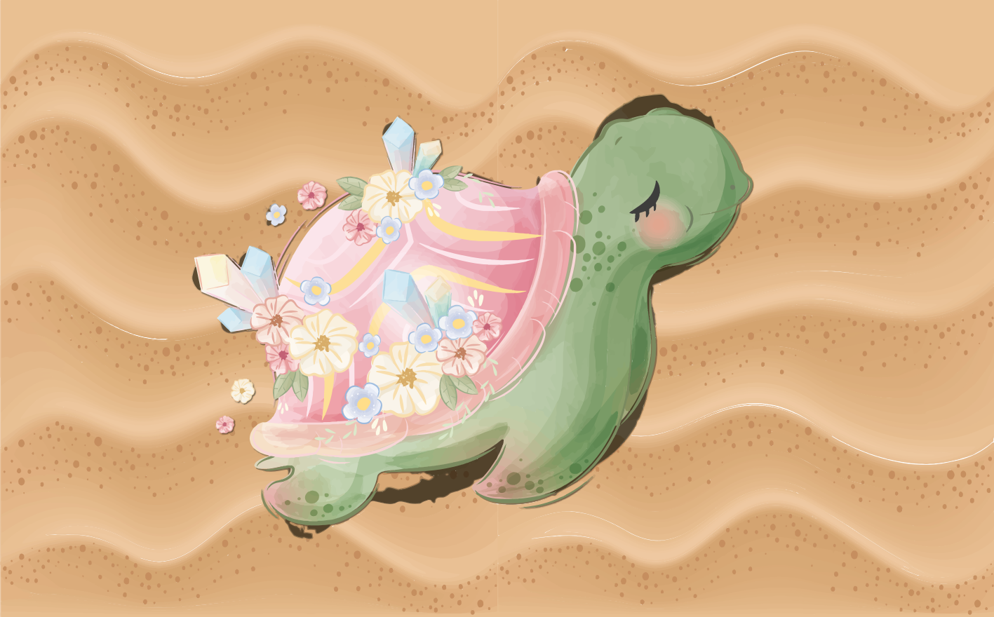 Sea turtle oasis playroom vinyl carpet - TenStickers