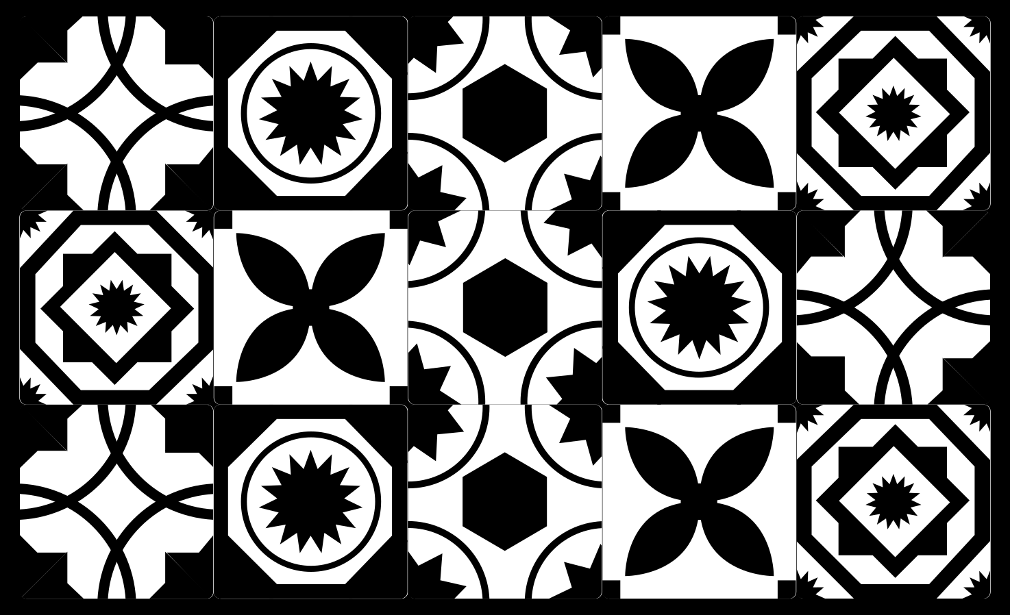 Contrasting patterns kitchen vinyl rug - TenStickers