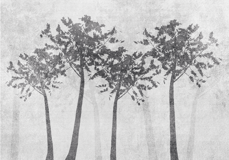 Forest Silhouette nature vinyl rug - TenStickers