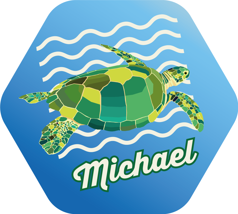 Personalized Sea Turtle custom vinyl rug - TenStickers
