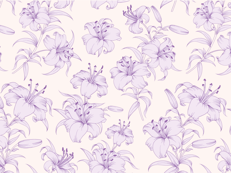 Lilac Floral Motif floral vinyl rug - TenStickers