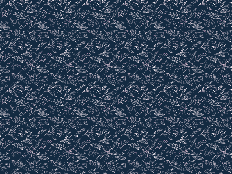 Floral navy elegance floral vinyl rug - TenStickers