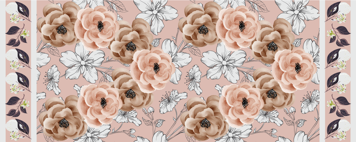 Botanical Floral Sophistication floral vinyl rug - TenStickers