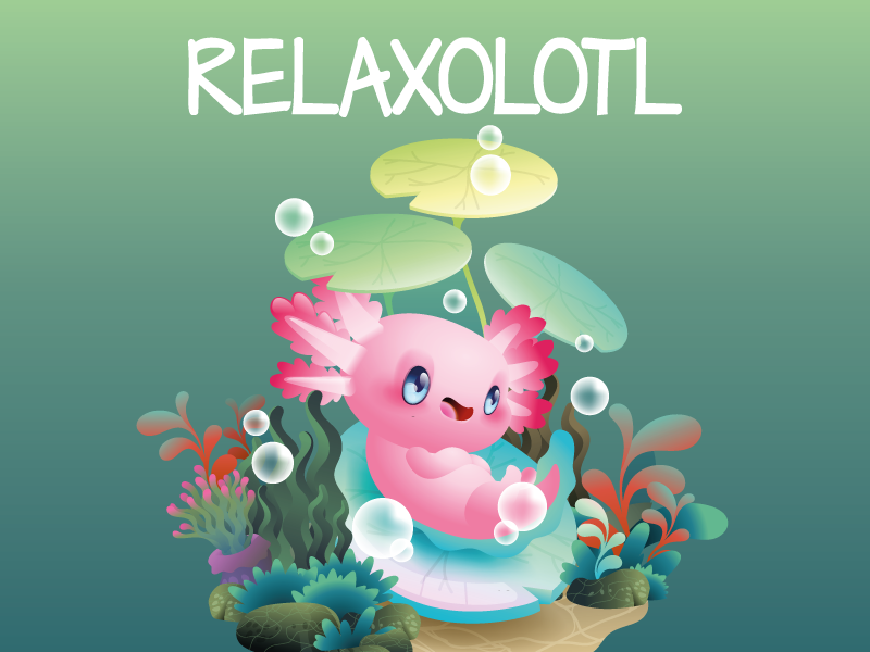 RELAXOLOTL POND kids vinyl rug - TenStickers