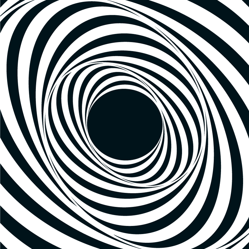 Black White Swirling Pattern Geometric Carpet - TenStickers