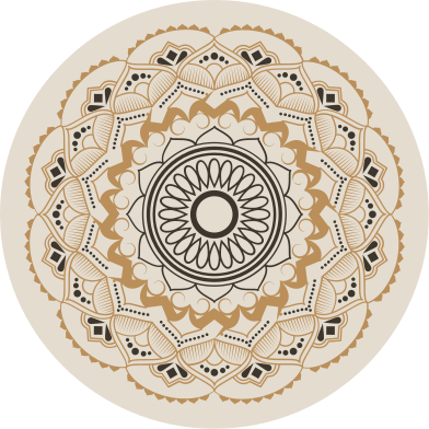 Beige Mandala Circular Design Carpet - TenStickers