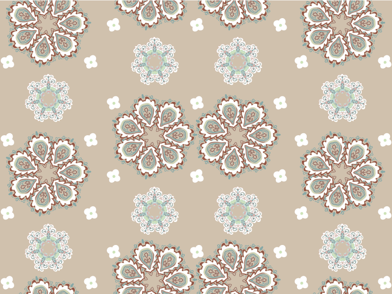 Mosaic elegant floral pattern flower rug - TenStickers