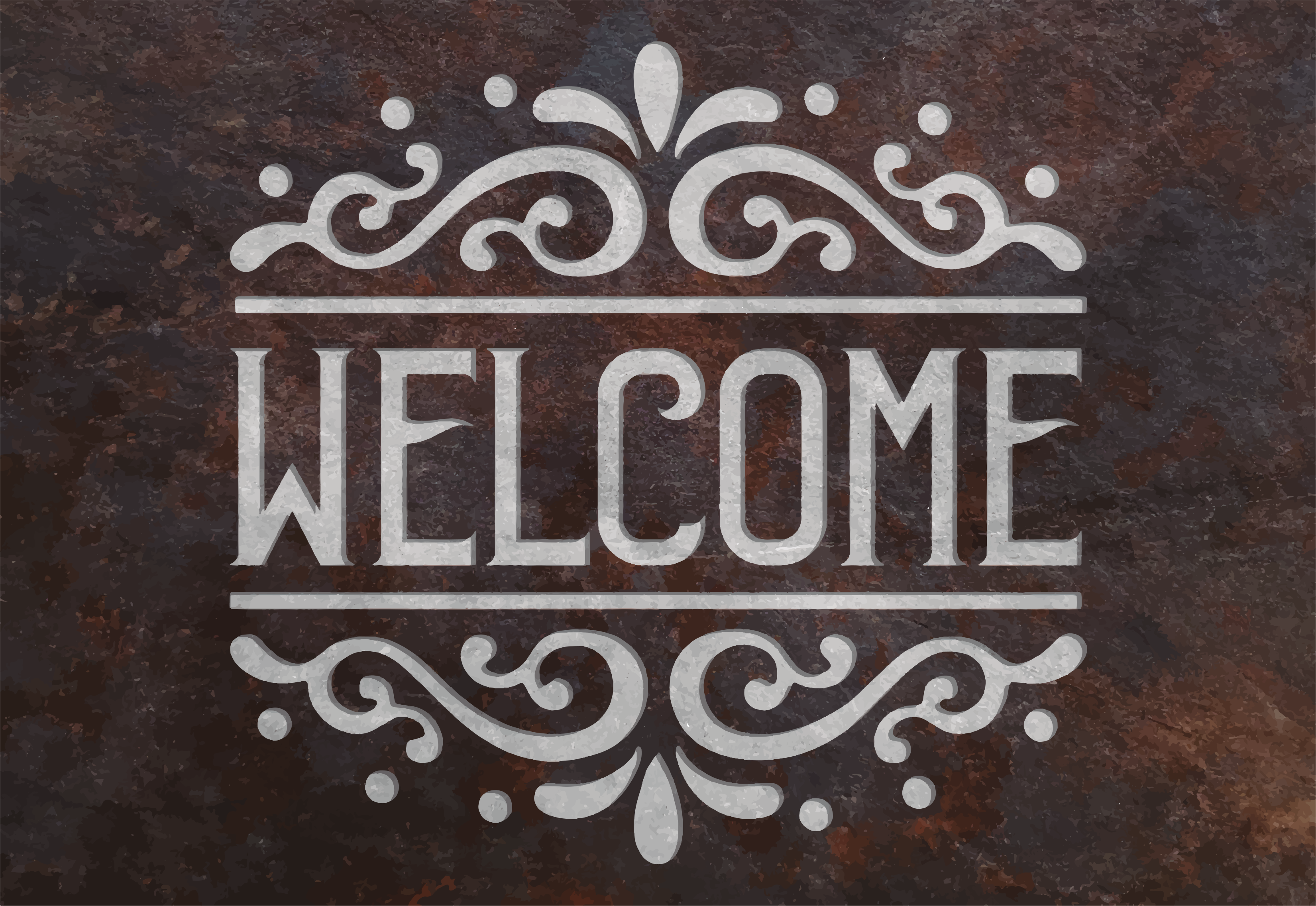 Old sign welcome entrance hall mat - TenStickers