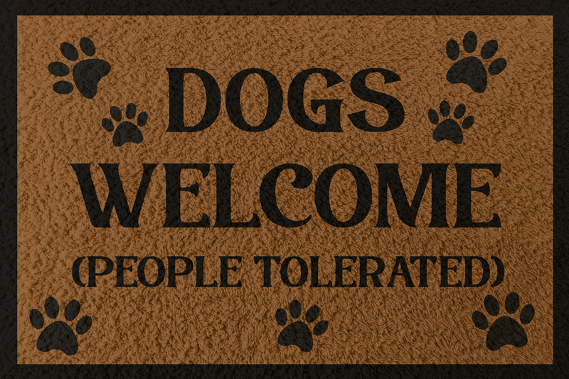 Dogs welcome custom vinyl rug - TenStickers