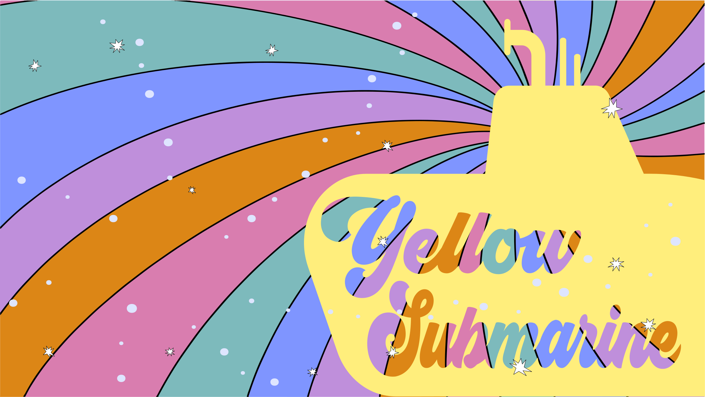 Yellow submarine living room rug - TenStickers