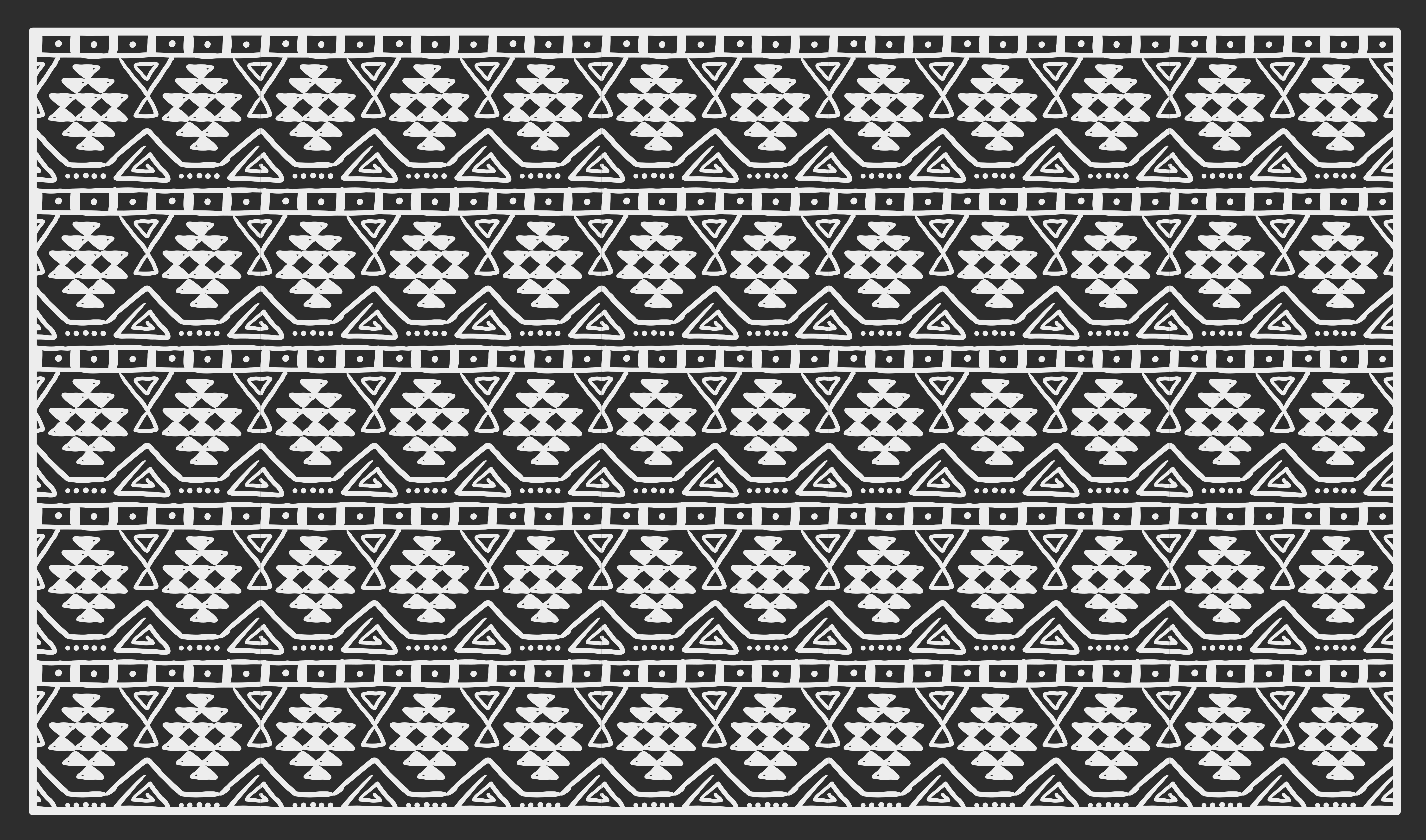 Black and white bohemian pattern ethnic rug - TenStickers