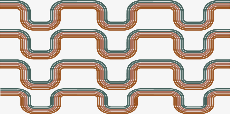 Abstract Minimal Waves vintage rug - TenStickers