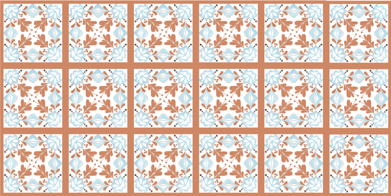 Floral Mediterranean Tiles tile carpet - TenStickers