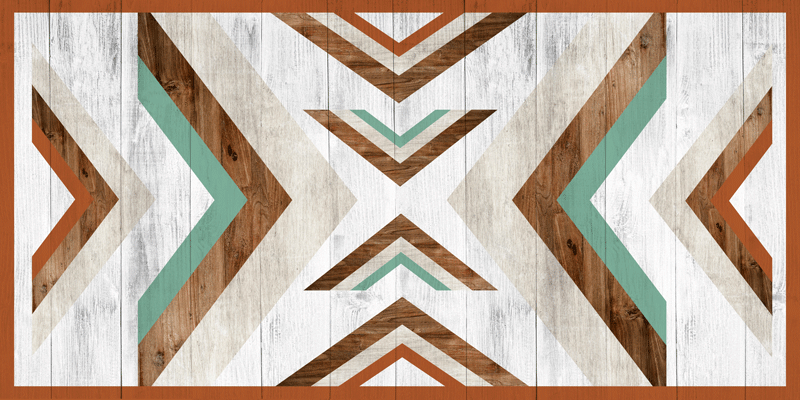 Wooden Boho Aztec ethnic rug - TenStickers