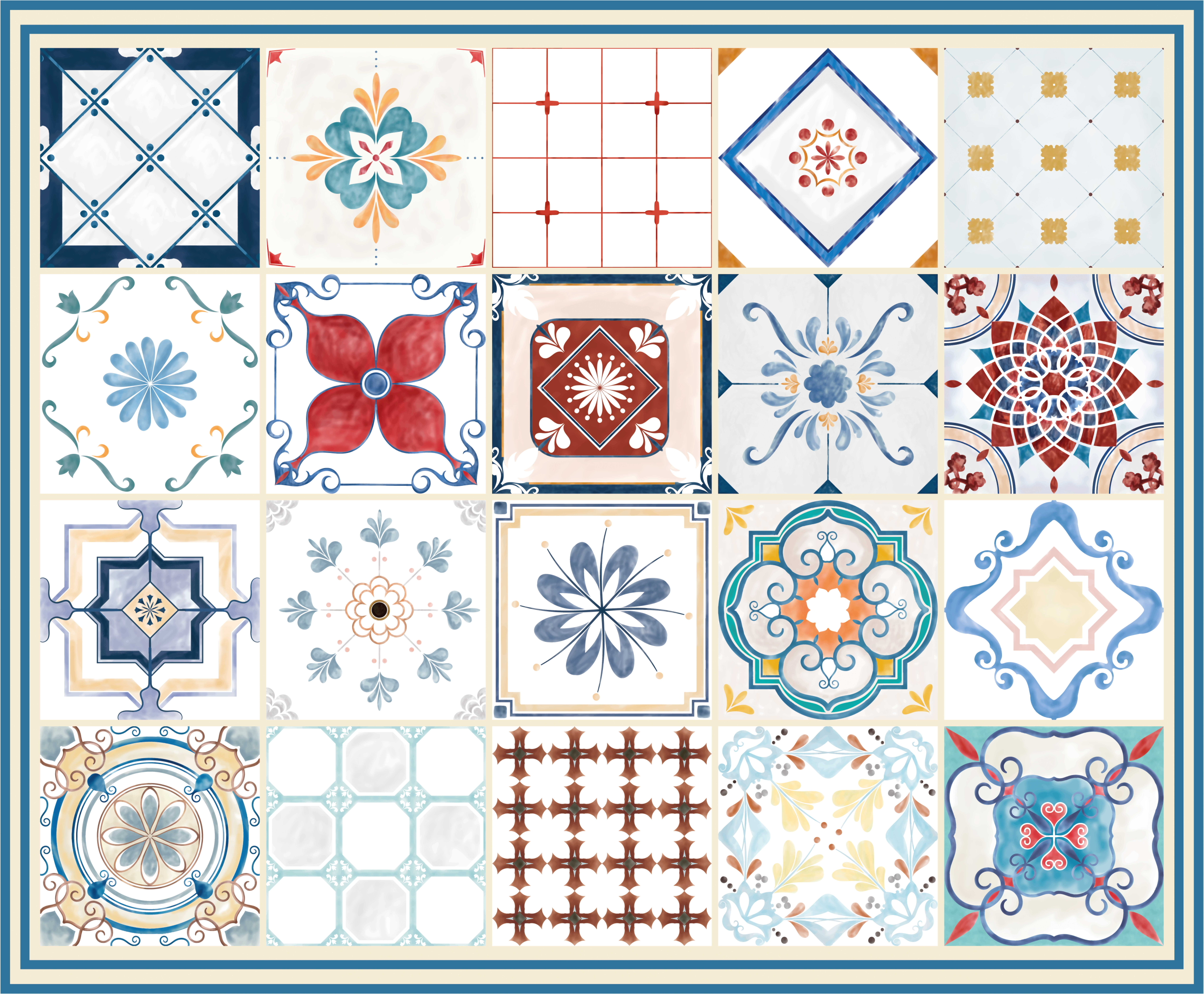 Portuguese tile floor  carpet - TenStickers