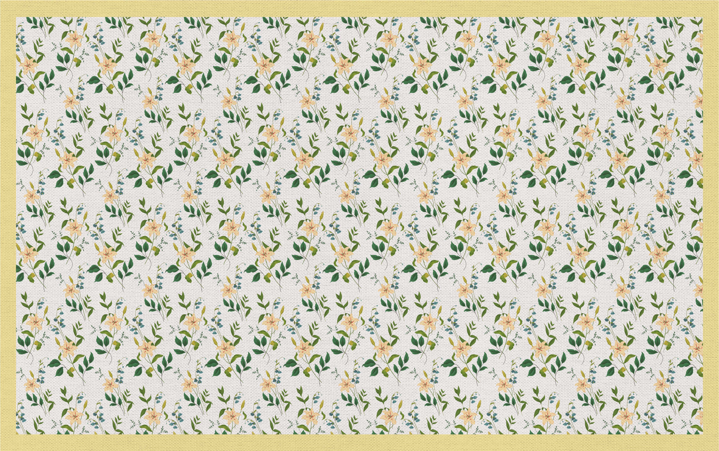 Yellow cottagecore flowers Vintage rug - TenStickers